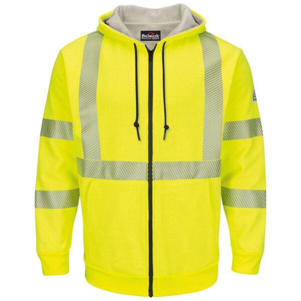 Hi-Visibility Zip-Front Hooded Fleece Sweatshirt with Waffle Lining Thumbnail