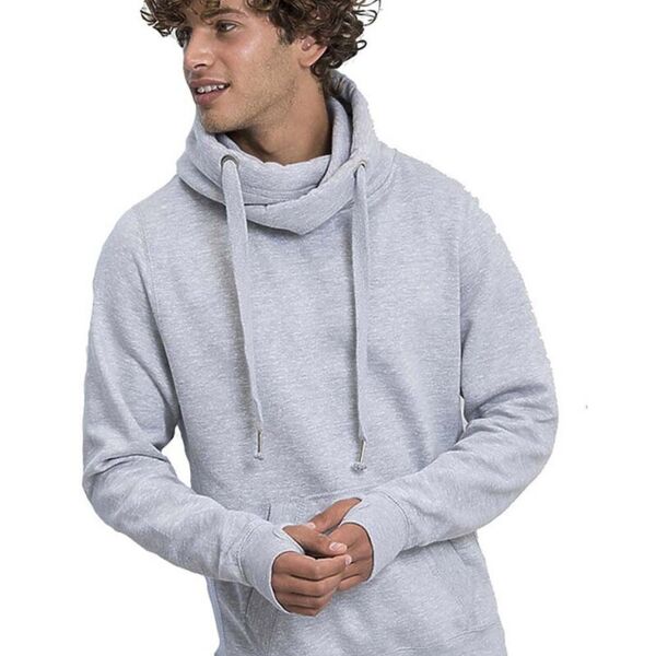 Cross Neck Hooded Sweatshirt Thumbnail